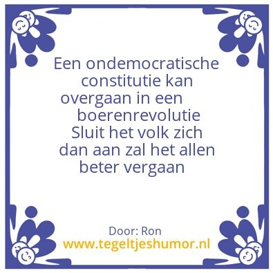 Tegeltje: Einde constitutie
