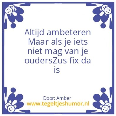 Tegeltje: Zus