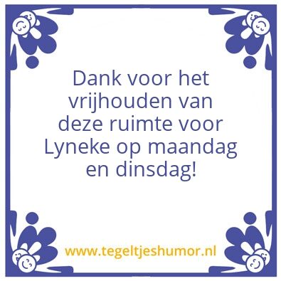 Tegeltje: Hier werk ik