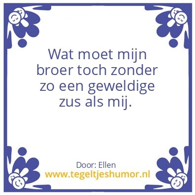 Tegeltje: Zus