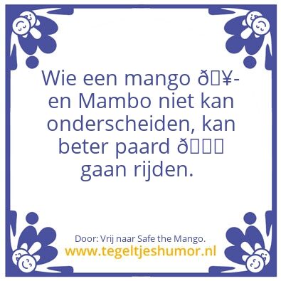 Tegeltje: Dansend fruit