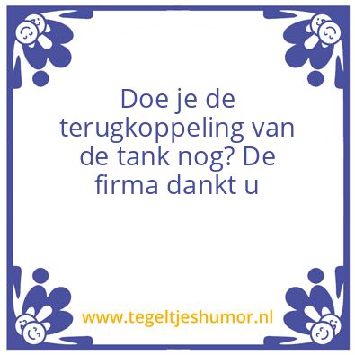Tegeltje: Terugkoppeling