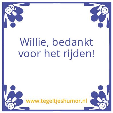 Tegeltje: Bedankt
