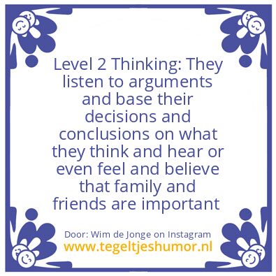 Tegeltje: Level 2 Thinking
