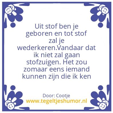 Tegeltje: STOF