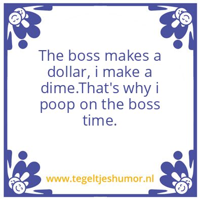 Tegeltje: poop