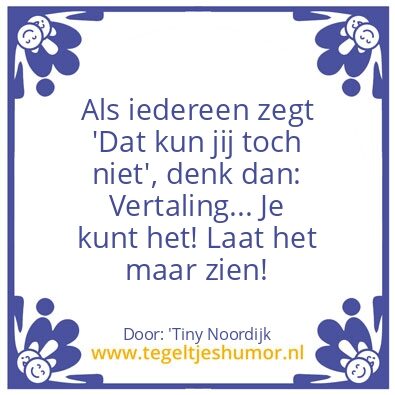 Tegeltje: peptalk