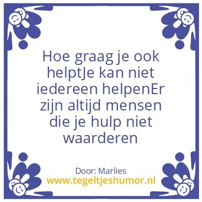 Tegeltje: Helpen