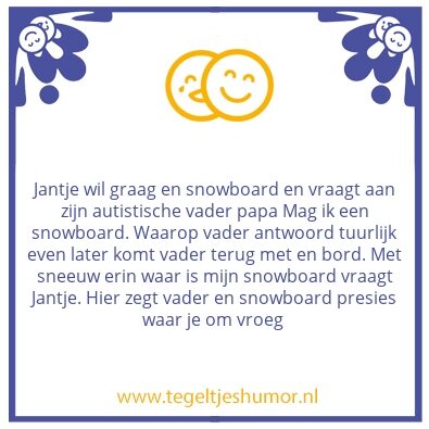 Tegeltje: Snow bord