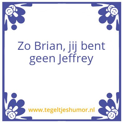Tegeltje: Nog geen