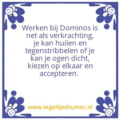 Tegeltje: Dominos