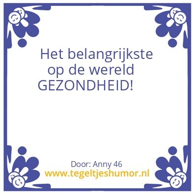 Tegeltje: Gezondheid
