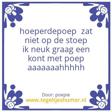 Tegeltje: poep
