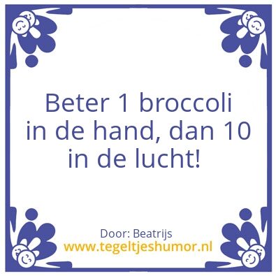Tegeltje: Broccoliserie