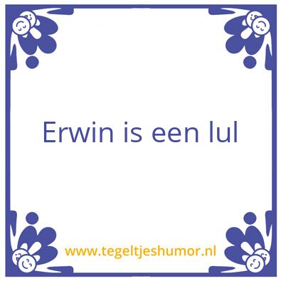 Tegeltje: Erwin