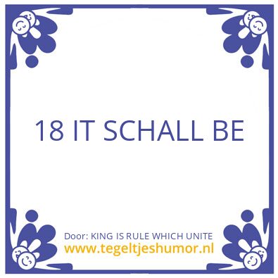 Tegeltje: KING IS RULE WHICH UNITE