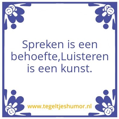 Tegeltje: Spreken