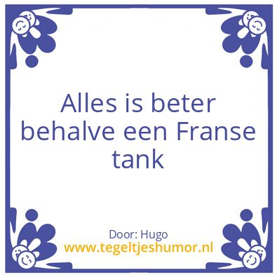 Tegeltje: Franse tank