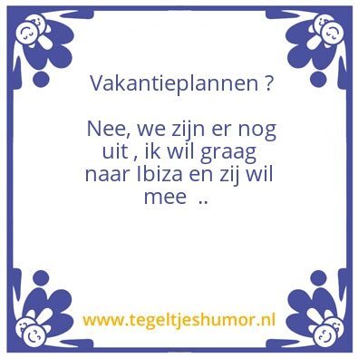 Tegeltje: Vakantie 2020