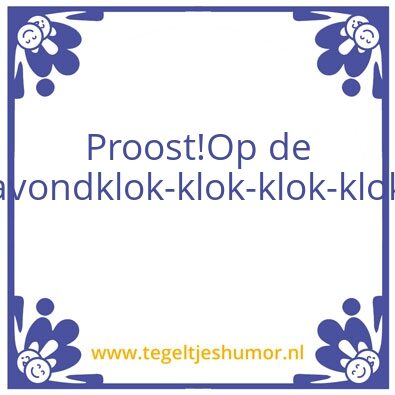 Tegeltje: Avondklok