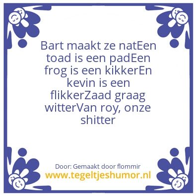 Tegeltje: Fifa ellende rijmpje