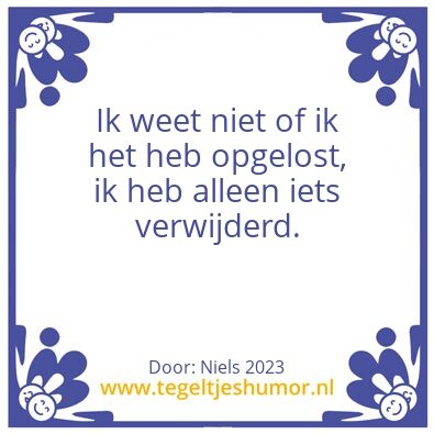 Tegeltje: Niels 2023