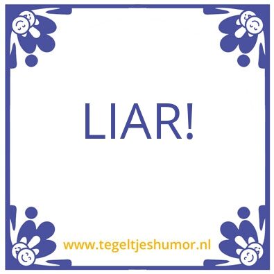 Tegeltje: LIAR!