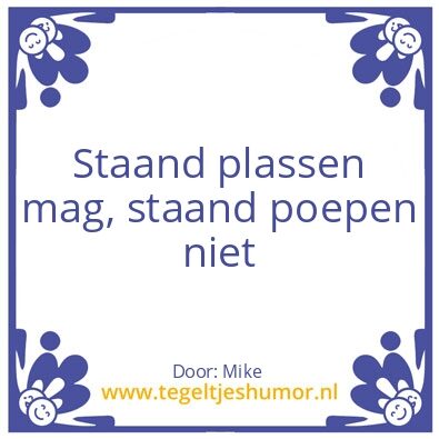 Tegeltje: Staan