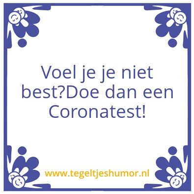 Tegeltje: Corona