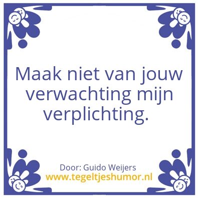 Tegeltje: Verwachting