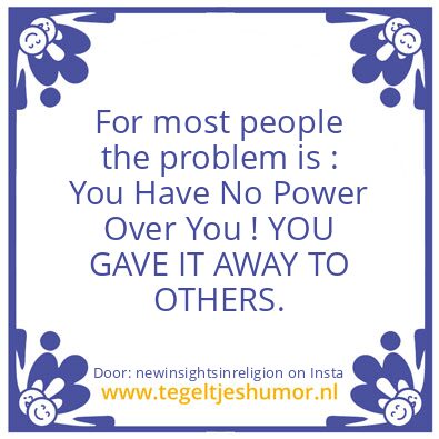 Tegeltje: you’re an example to others.