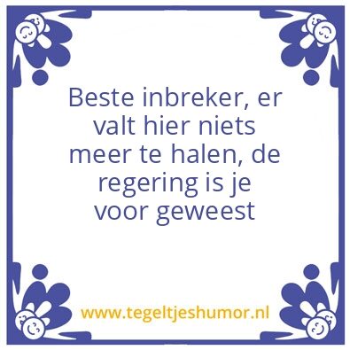 Tegeltje: Inbreker
