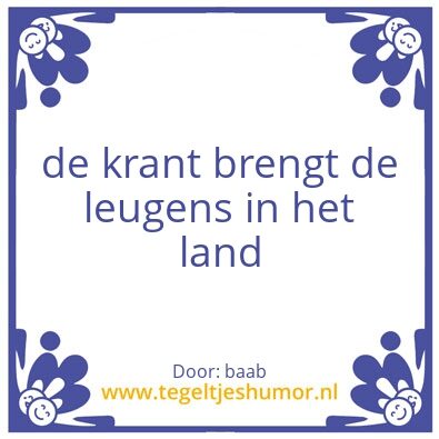 Tegeltje: krant