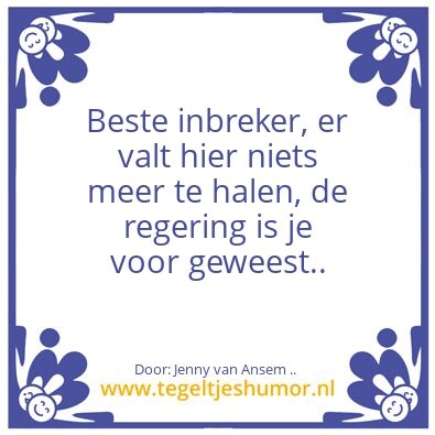 Tegeltje: Beste inbreker(s)