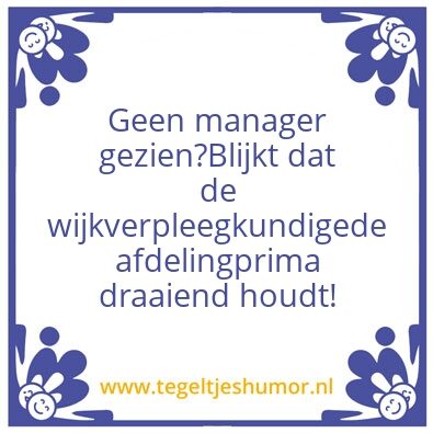 Tegeltje: Wijkverpleegkundige