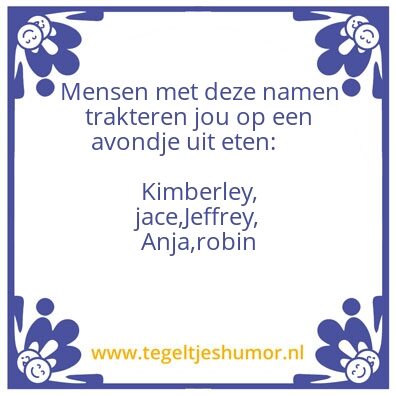 Tegeltje: Trakteren