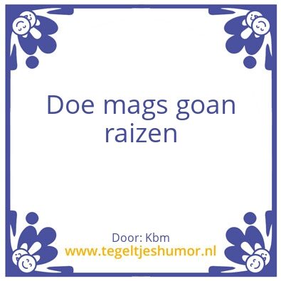 Tegeltje: Reizen