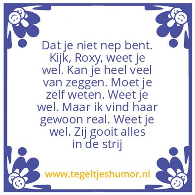 Tegeltje: Roxy