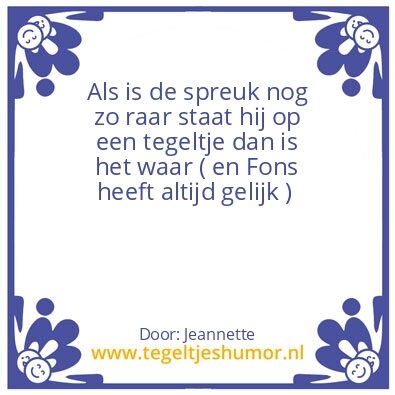 Tegeltje: Fons