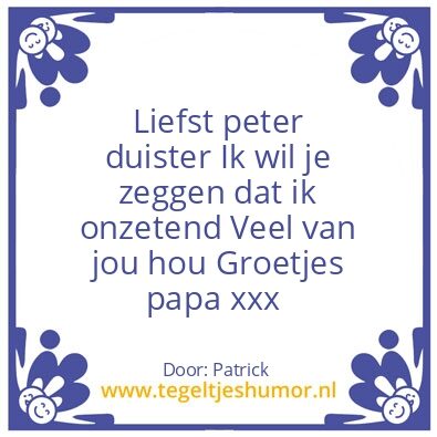 Tegeltje: voor mijn zoon