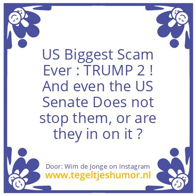 Tegeltje: US Biggest Scam Ever ?