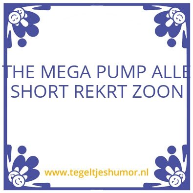 Tegeltje: THE MEGA PUMP