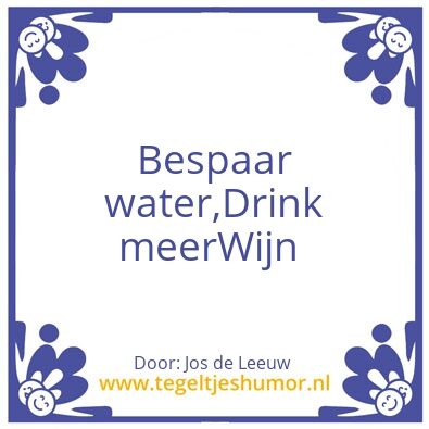 Tegeltje: Bespaar water