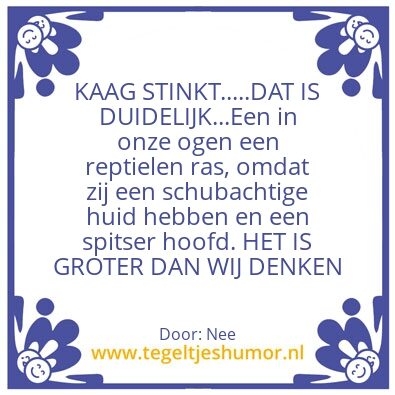 Tegeltje: Nee