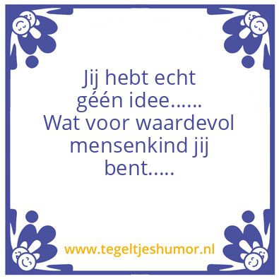 Tegeltje: Geen idee