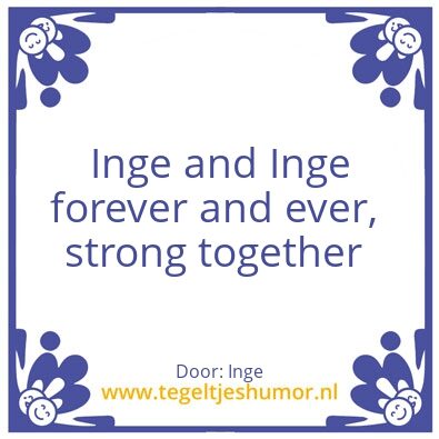 Tegeltje: De Inges
