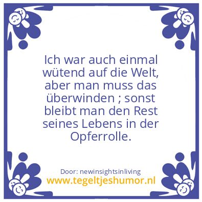 Tegeltje: angry on the world