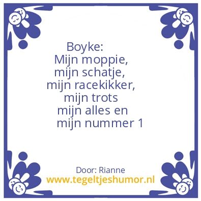 Tegeltje: Mijn