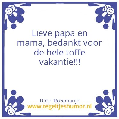 Tegeltje: bedankje