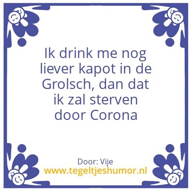 Tegeltje: Corona